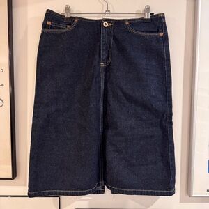 Vintage Mavi Josie knee length Dark Blue Denim Skirt - size Small